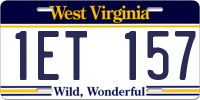 WV license plate 1ET157