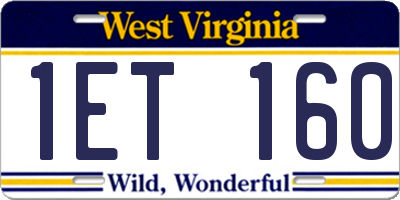 WV license plate 1ET160