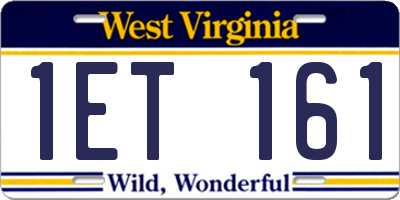 WV license plate 1ET161