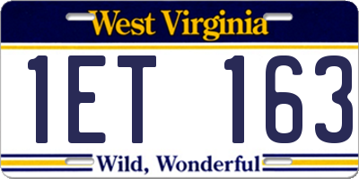 WV license plate 1ET163
