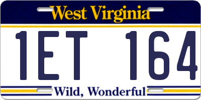WV license plate 1ET164