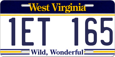WV license plate 1ET165