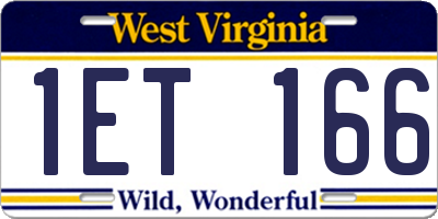 WV license plate 1ET166