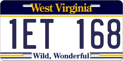 WV license plate 1ET168