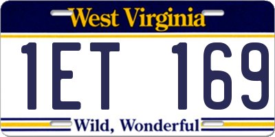 WV license plate 1ET169