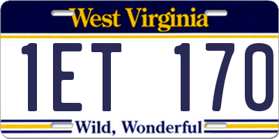 WV license plate 1ET170
