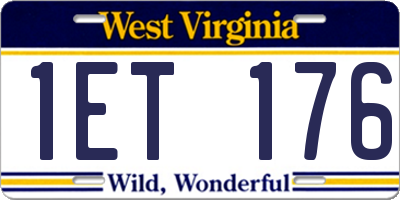 WV license plate 1ET176