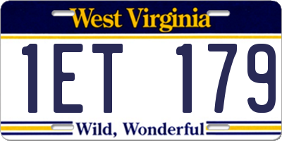 WV license plate 1ET179