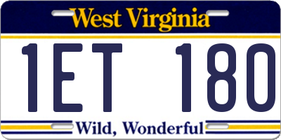 WV license plate 1ET180