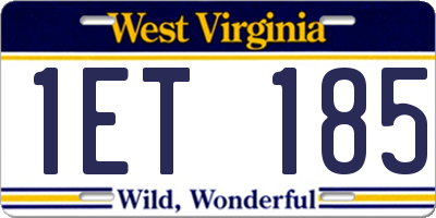 WV license plate 1ET185