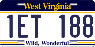 WV license plate 1ET188