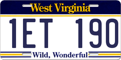 WV license plate 1ET190