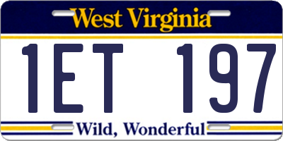 WV license plate 1ET197