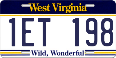 WV license plate 1ET198
