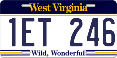 WV license plate 1ET246