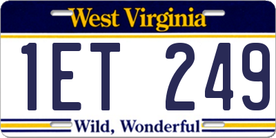 WV license plate 1ET249