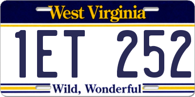 WV license plate 1ET252