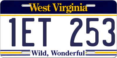 WV license plate 1ET253
