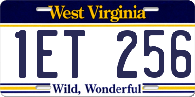WV license plate 1ET256