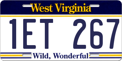WV license plate 1ET267