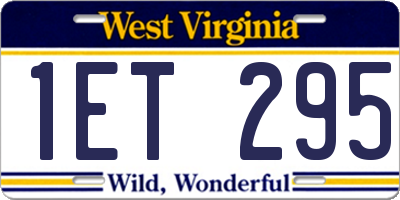 WV license plate 1ET295