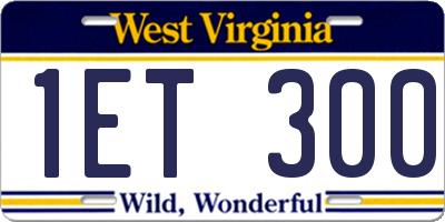 WV license plate 1ET300
