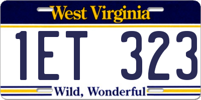 WV license plate 1ET323