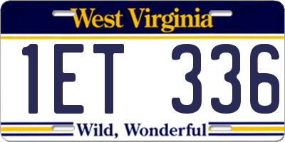 WV license plate 1ET336