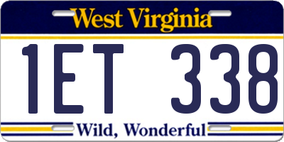 WV license plate 1ET338