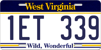 WV license plate 1ET339
