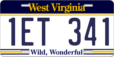 WV license plate 1ET341