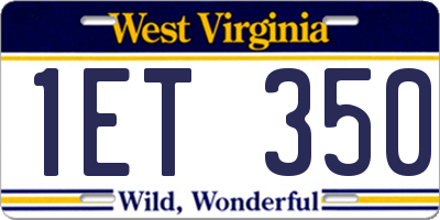 WV license plate 1ET350