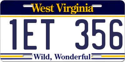 WV license plate 1ET356