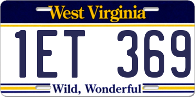 WV license plate 1ET369