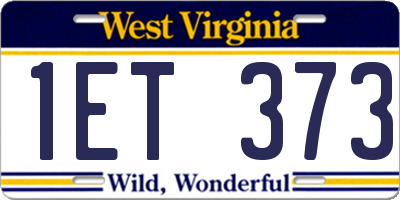 WV license plate 1ET373