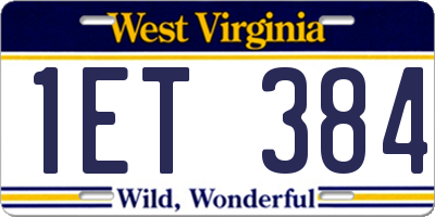 WV license plate 1ET384