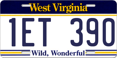 WV license plate 1ET390