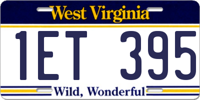 WV license plate 1ET395