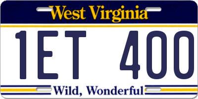 WV license plate 1ET400
