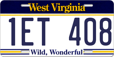 WV license plate 1ET408