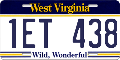 WV license plate 1ET438