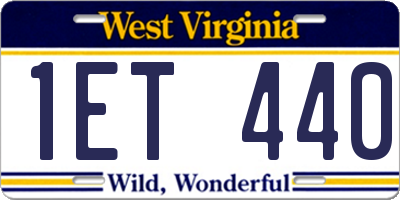WV license plate 1ET440