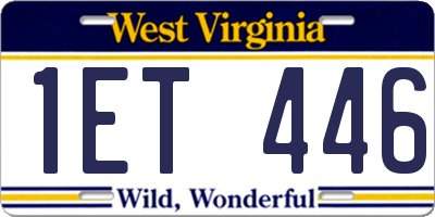 WV license plate 1ET446