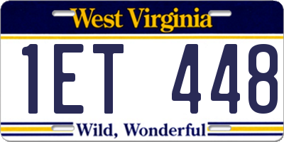 WV license plate 1ET448