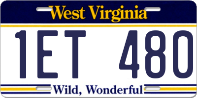 WV license plate 1ET480