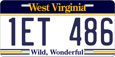WV license plate 1ET486