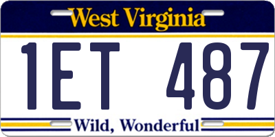 WV license plate 1ET487