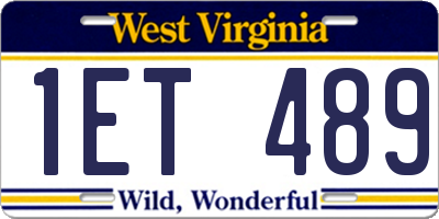WV license plate 1ET489