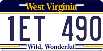 WV license plate 1ET490