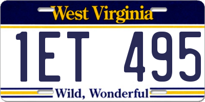 WV license plate 1ET495